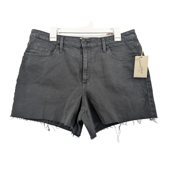 Universal Thread Cutoff Shorts 14 Black Denim Jean Vintage Stretch Midi HighRise - Picture 12 of 15